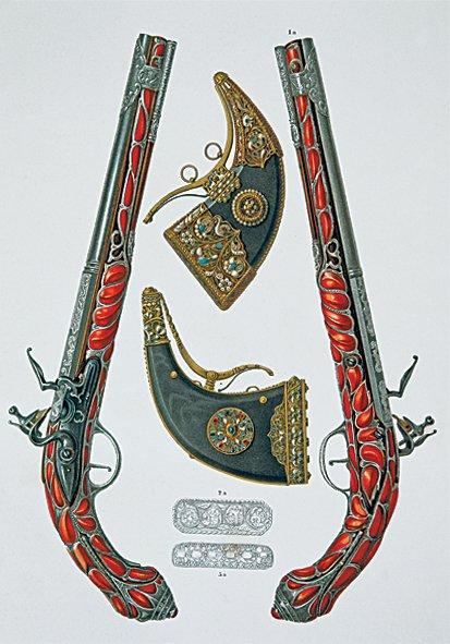 Piştov ve barutlukları (İÜ Ktp., Albüm, nr. 91005)