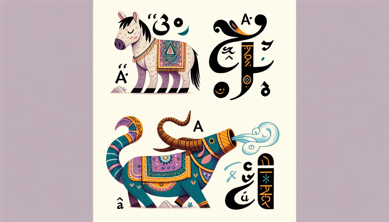 Illustrations of sounds represented by letters Ä, Ç, Ñ in the Common Turkic Alphabet