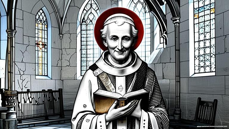 Aziz valentinenin elinde bir kitapla kilsede ayakta durduğu fotoğrafı (1).jpg