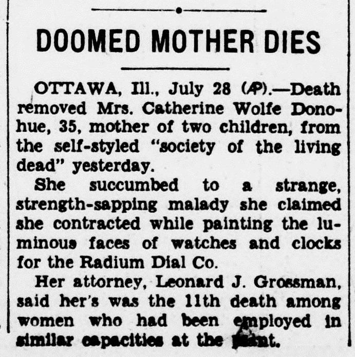 Death from Radium Poisoning