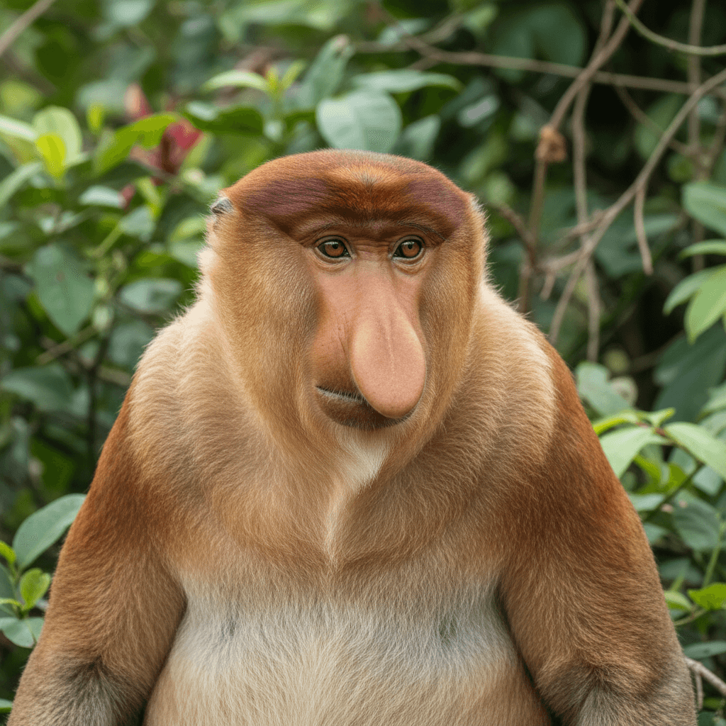 Uzun Burunlu Maymun (Nasalis larvatus)