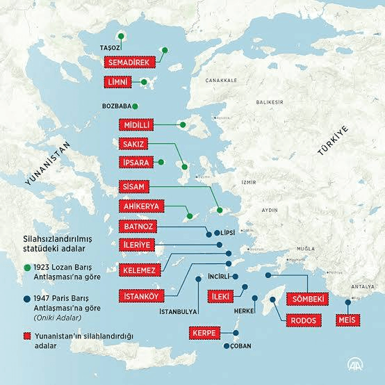 Gayri askerî statü kapsamındaki Doğu Ege adaları