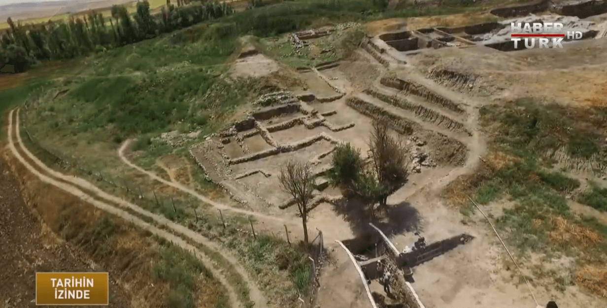 Eskiyapar Höyüğü'nün havadan görünümü