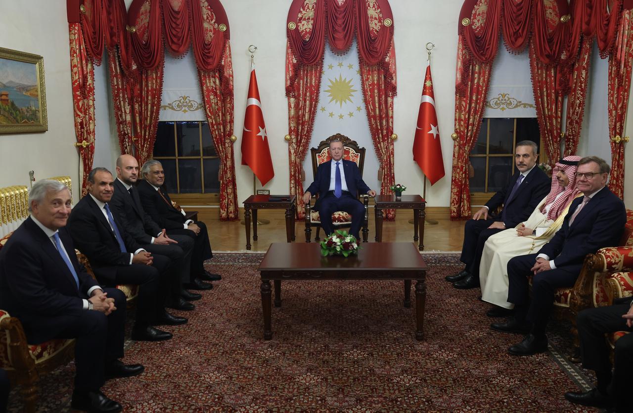 Cumhurbaşkanı Erdoğan dışişleri bakanlarını kabul ederken