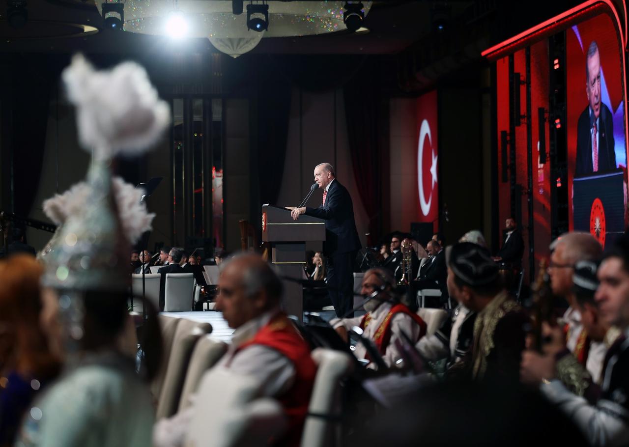 Cumhurbaşkanı Recep Tayyip Erdoğan, TDT 13. Zirvesi kapsamındaki programda konuşma yaparken