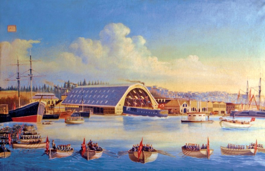 Taşkızak Tersâne-i Âmiresi’ni gösterenyağlı boya tablo