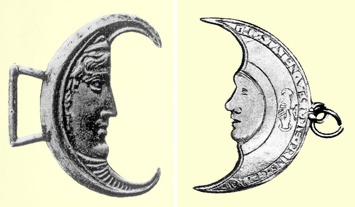 XVII. yüzyılda Hollandalı Protestan korsanlara ait üzerinde “Papa taraftarı olmaktansa Türk olmak” yazısının bulunduğu hilâl şeklindeki gümüş madalyonlar (Koninklijke Bibliotheek – Brüksel)