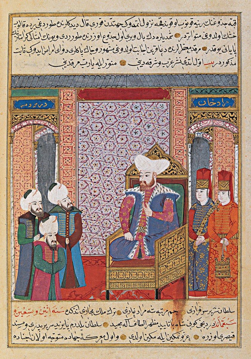Tâcü’t-tevârîh ’ten minyatürlü bir sayfa(İÜ Ktp., TY, nr. 5970, vr. 53b)