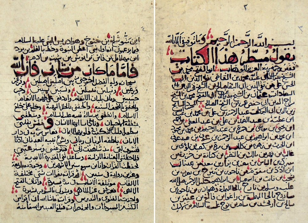 İbn Atıyye el-Avfî’nin Keşfü’l-beyân ʿan ṣıfâti’l-ḥayevân adlı eserinin I. cildinin ilk iki sayfası (Millet Ktp., Feyzullah Efendi, nr. 1687)