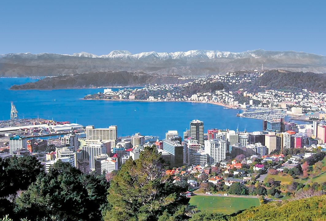 Yeni Zelanda’nın başşehri Wellington’danbir görünüş