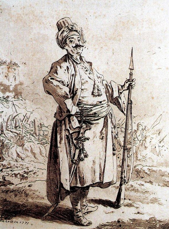 Jean Baptiste Le Prence’in 1770 tarihli Polonyalı subay tasviri (Varşova Ulusal Müzesi, Envanter nr. Gr. Pol. 13016)