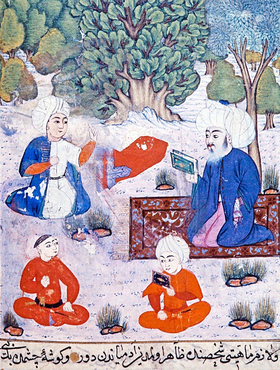 Divan şairlerinden Sâdî Çelebi’nin meclisini tasvir eden bir minyatür (Âşık Çelebi, Tezkire, Millet Ktp., Ali Emîrî, Tarih, nr. 772, vr. 415b)