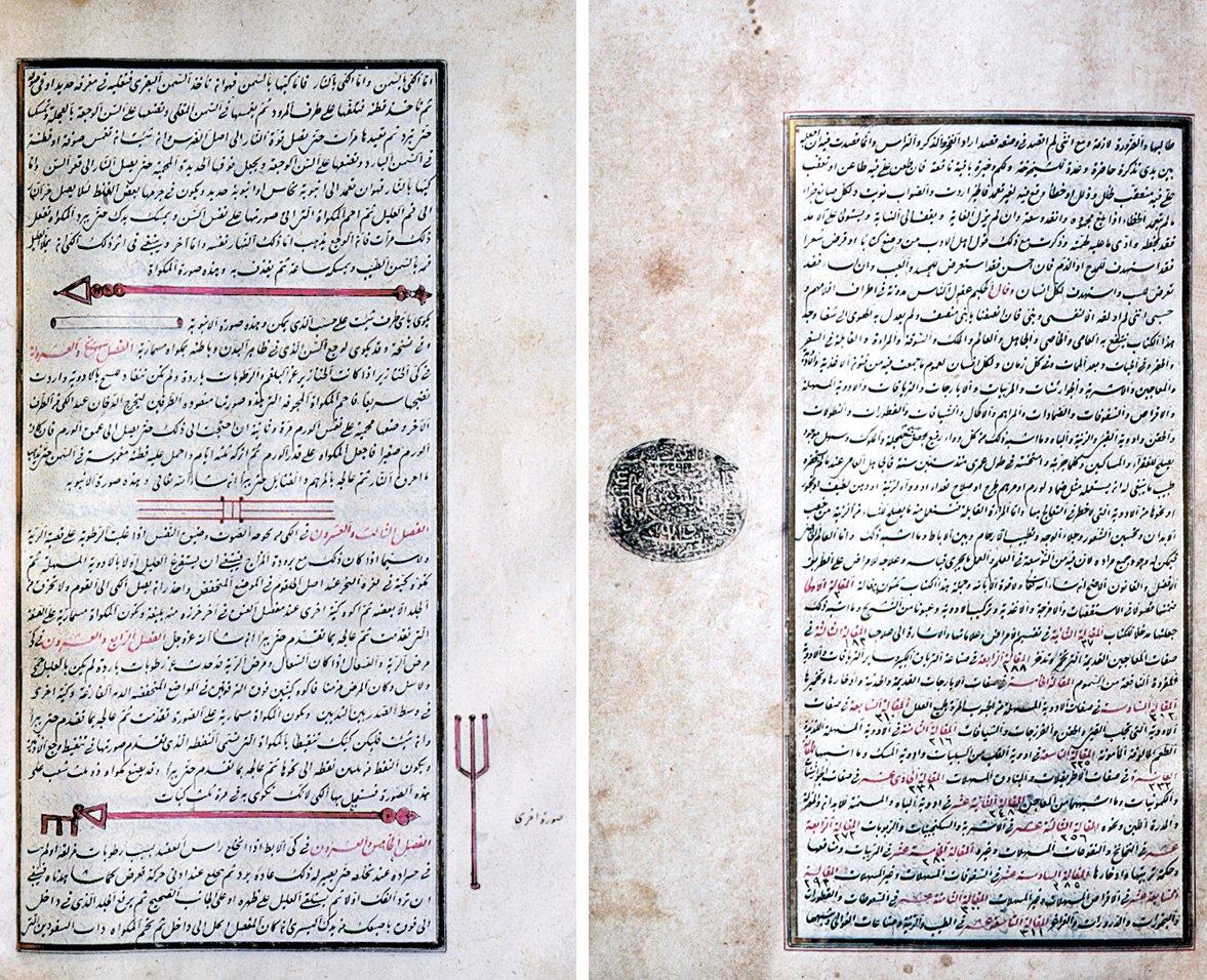Zehrâvî’nin et-Taṣrîf adlı eserinden iki sayfa (Süleymaniye Ktp., Hacı Beşir Ağa, nr. 502, vr. 2a, 525b)