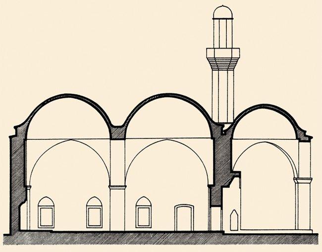 Dimetoka’daki Çelebi Sultan Mehmed Camii’nin kesiti