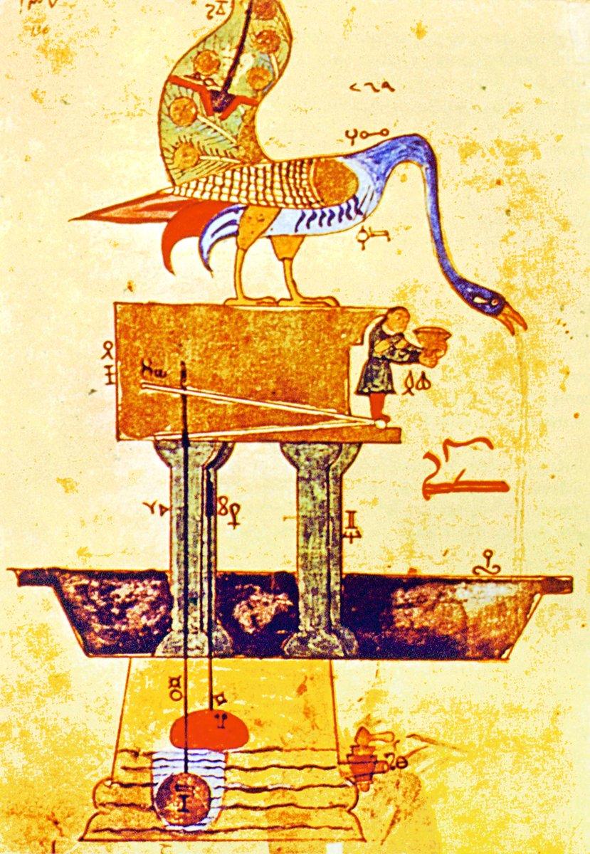 Cezerî’nin Kitâb fî maʿrifeti’l-ḥiyeli’l-hendesiyye adlı eserinden minyatürlü başka bir sayfa (Süleymaniye Ktp., Ayasofya, nr. 3606, vr. 114a)