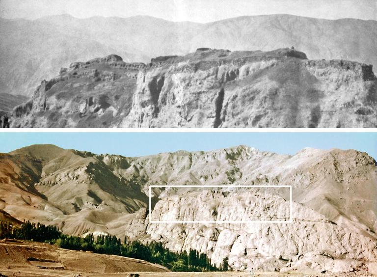 Elburz dağları üzerindeAlamut Kalesi’nin kalıntıları – İran