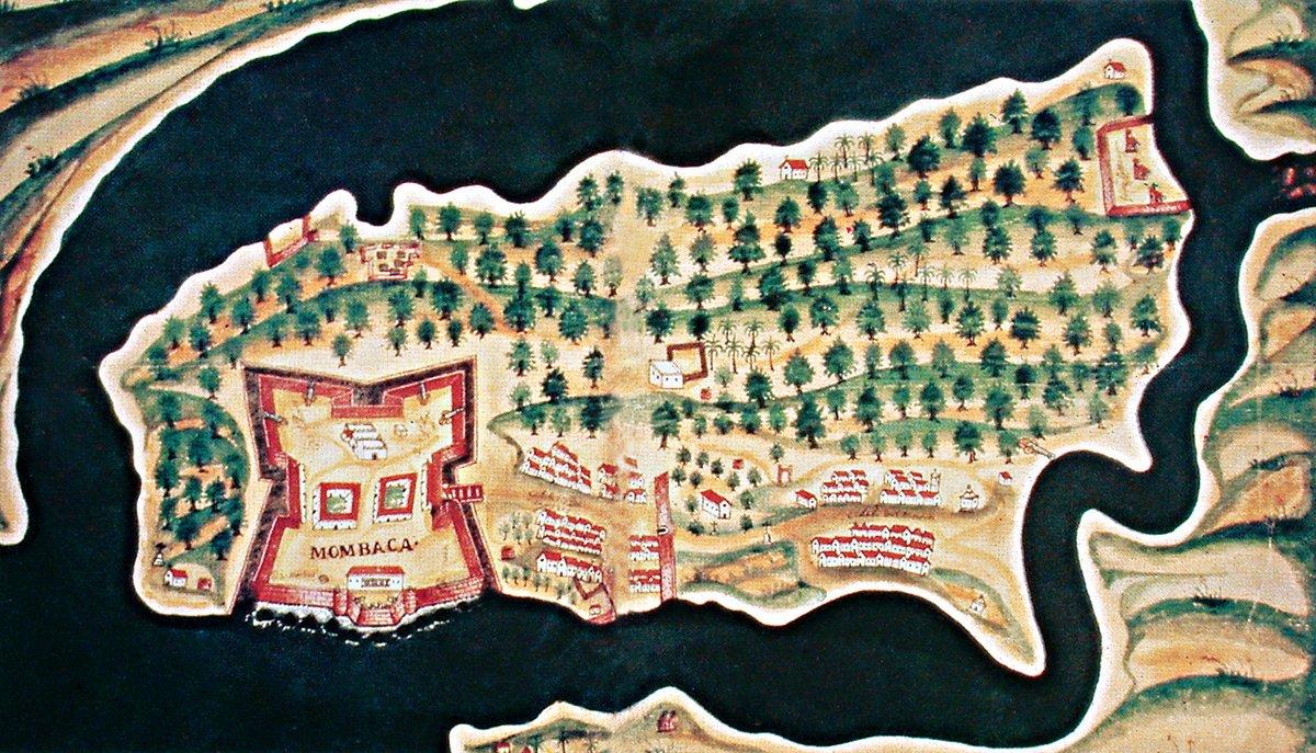 Mombasa’yı gösteren 1635 yılına ait bir harita