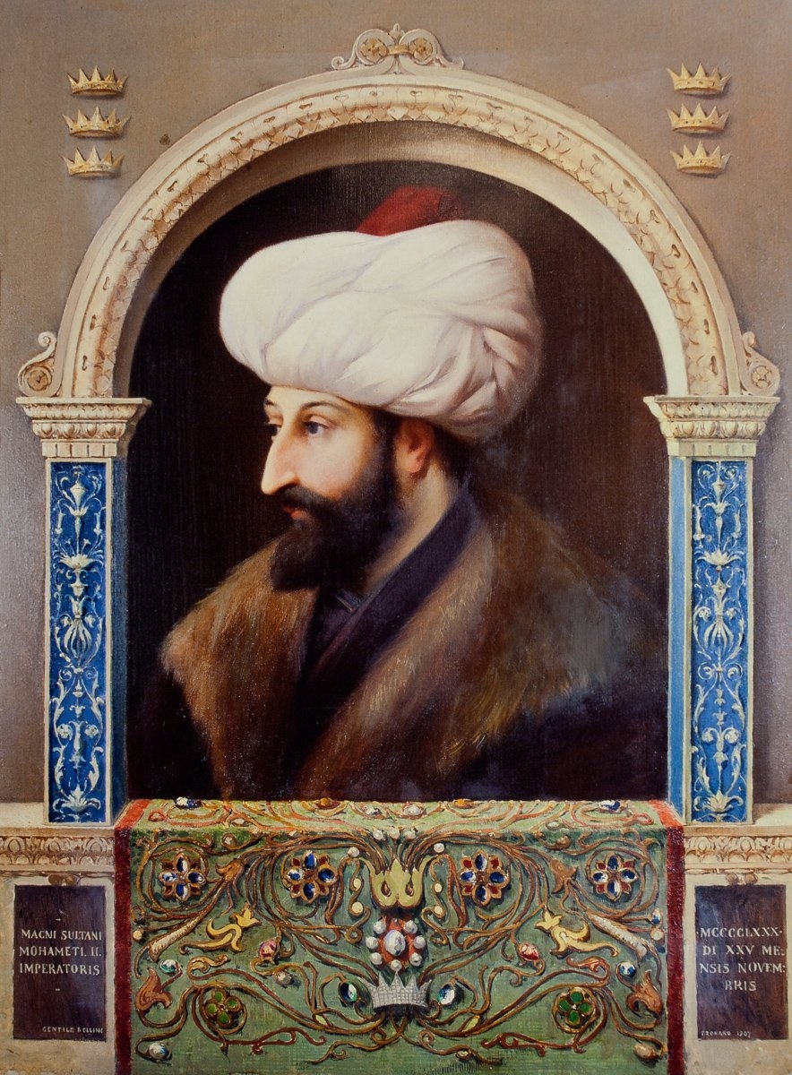 Fatih Sultan Mehmed’in Venedikli ressamGentile Bellini tarafından yapılan yağlı boya portresi(Londra National Gallery, nr. 3099)