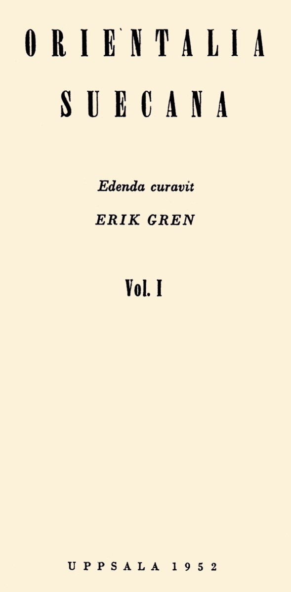 II. Dünya Savaşı esnasında yayımına ara veren Le Monde Oriental’in devamı olarak çıkan Orientalia Suecana adlı derginin ilk sayısının kapağı