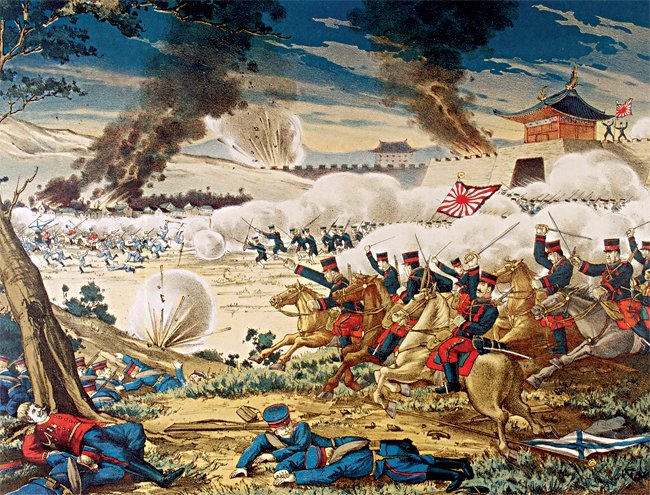 1905 Rus-Japon savaşını gösteren temsilî bir resim (İÜ Ktp., Albüm, nr. 91355)