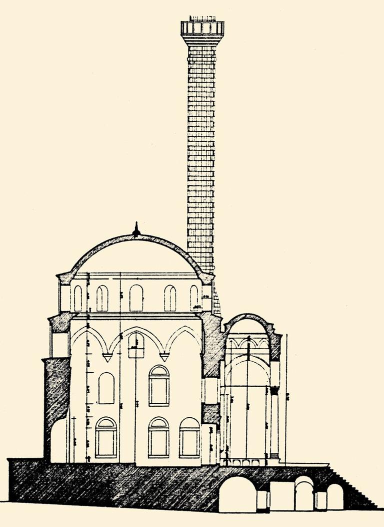 Cihanoğlu Camii’nin kesiti