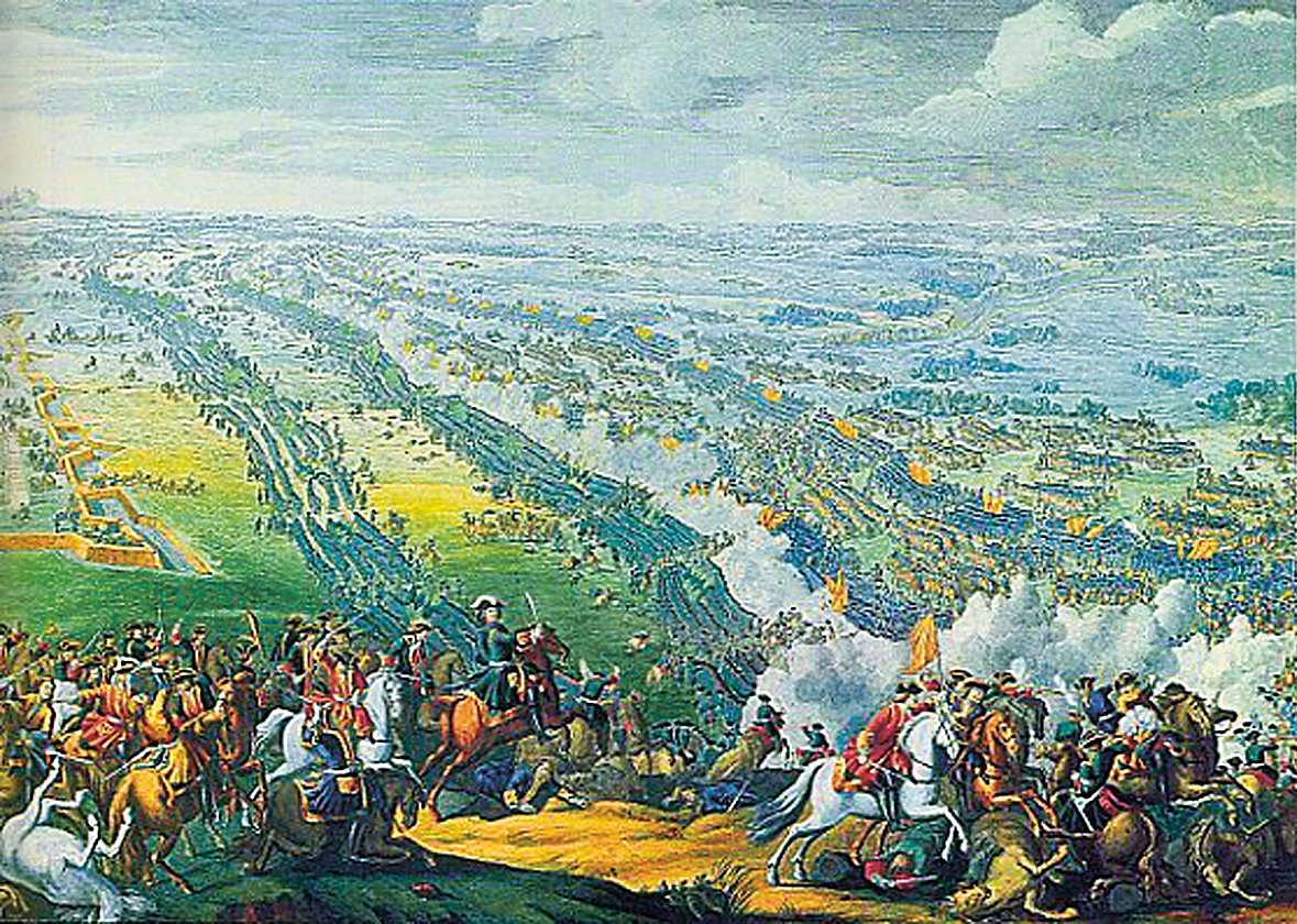 Charles Simono’nun Poltava Muharebesi’ni tasvir eden yağlı boya tablosu
