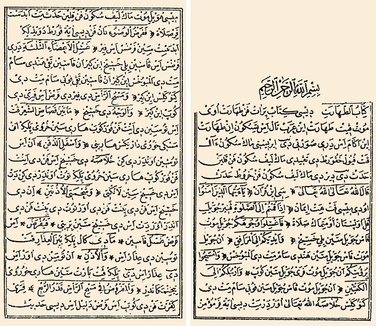 Ebûbekir Efendi’nin Beyânü’d-dîn adlı eserinin ilk iki sayfası (İstanbul 1877)