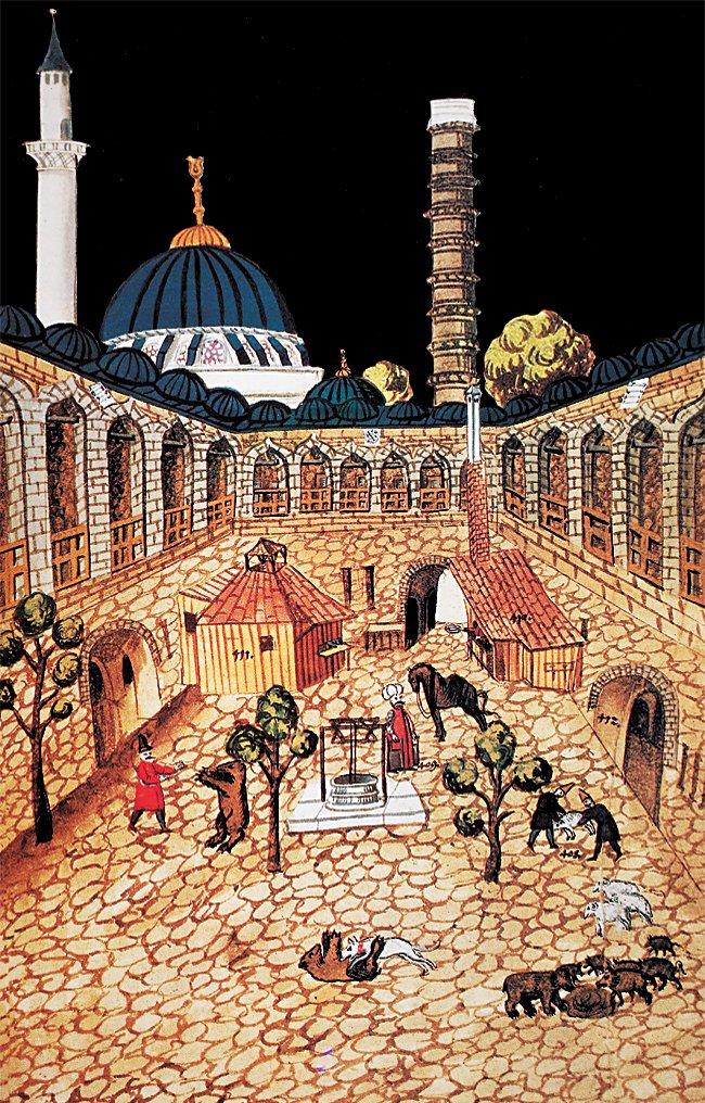 Elçi Hanı’nın Österreichische Nationalbibliothek’te bulunan bir el yazmasındaki (Codex Vindobonensis, nr. 8615) resmi (M. And, 16. Yüzyılda İstanbul, İstanbul 1993, s. 65)