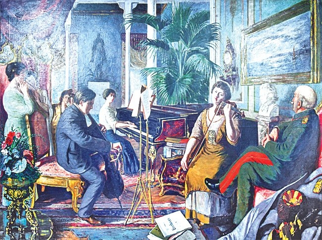 Halife Abdülmecid Efendi’nin “Sarayda Müzik” adlı yağlı boya tablosu(Resim ve Heykel Müzesi – İstanbul)