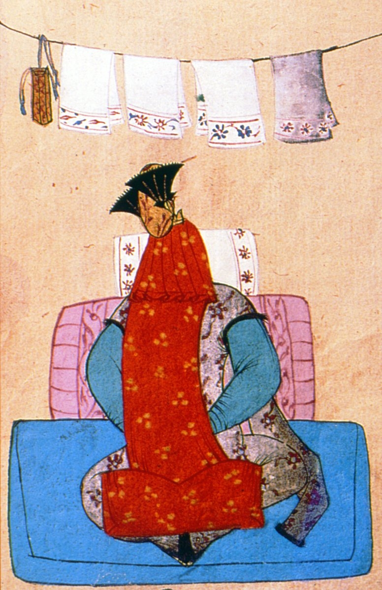 XVII. yüzyıla ait bir minyatürde gelin tasviri (Albüm, İstanbul Deniz Müzesi Ktp., nr. 2380, vr. 112a)