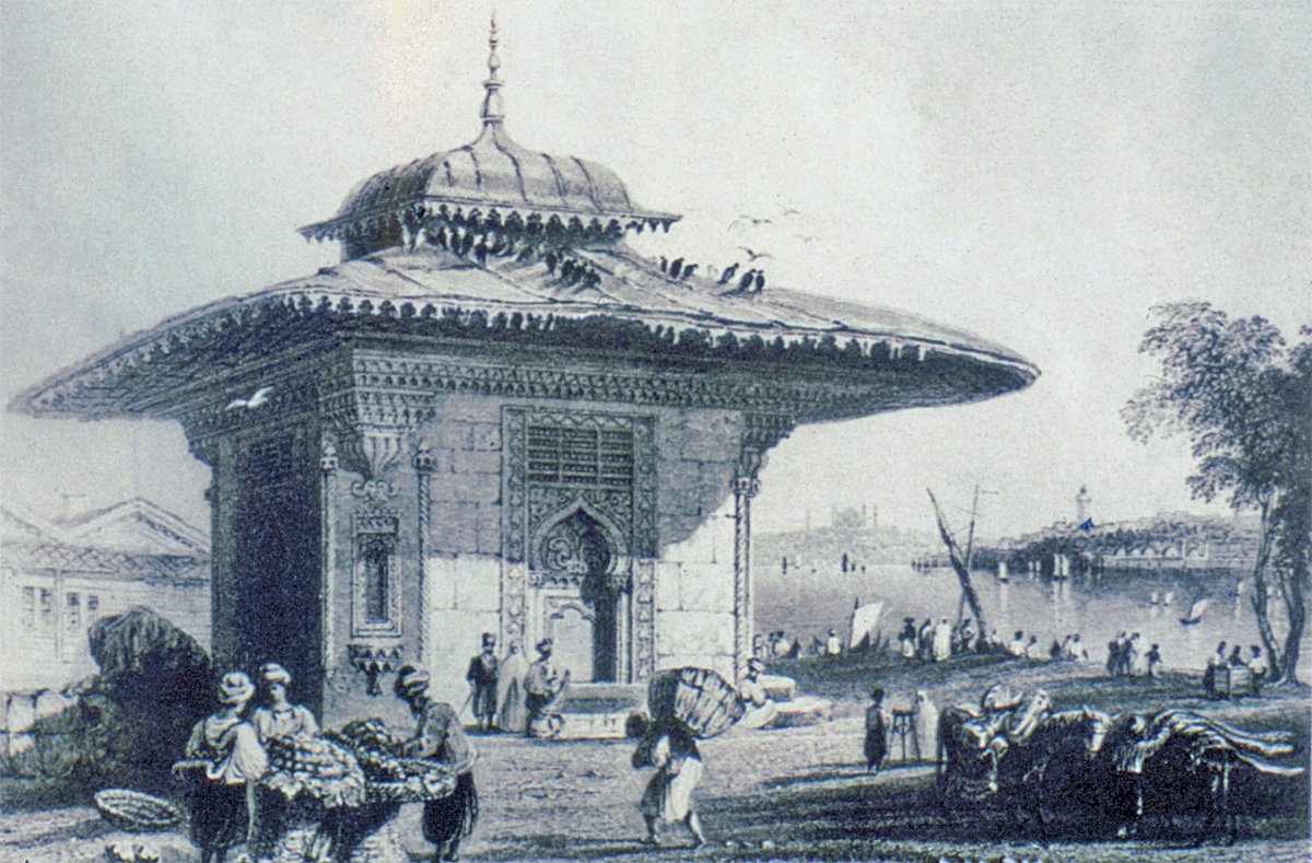 Üsküdar III. Ahmed Çeşmesi’nin eski bir gravürü