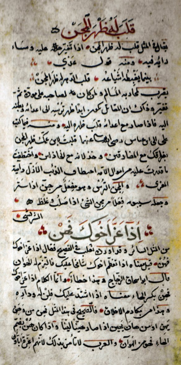Zemahşerî’nin el-Müstaḳṣâ adlı eserinden bir sayfa (TSMK, III. Ahmed, nr. 2725, vr. 19a)