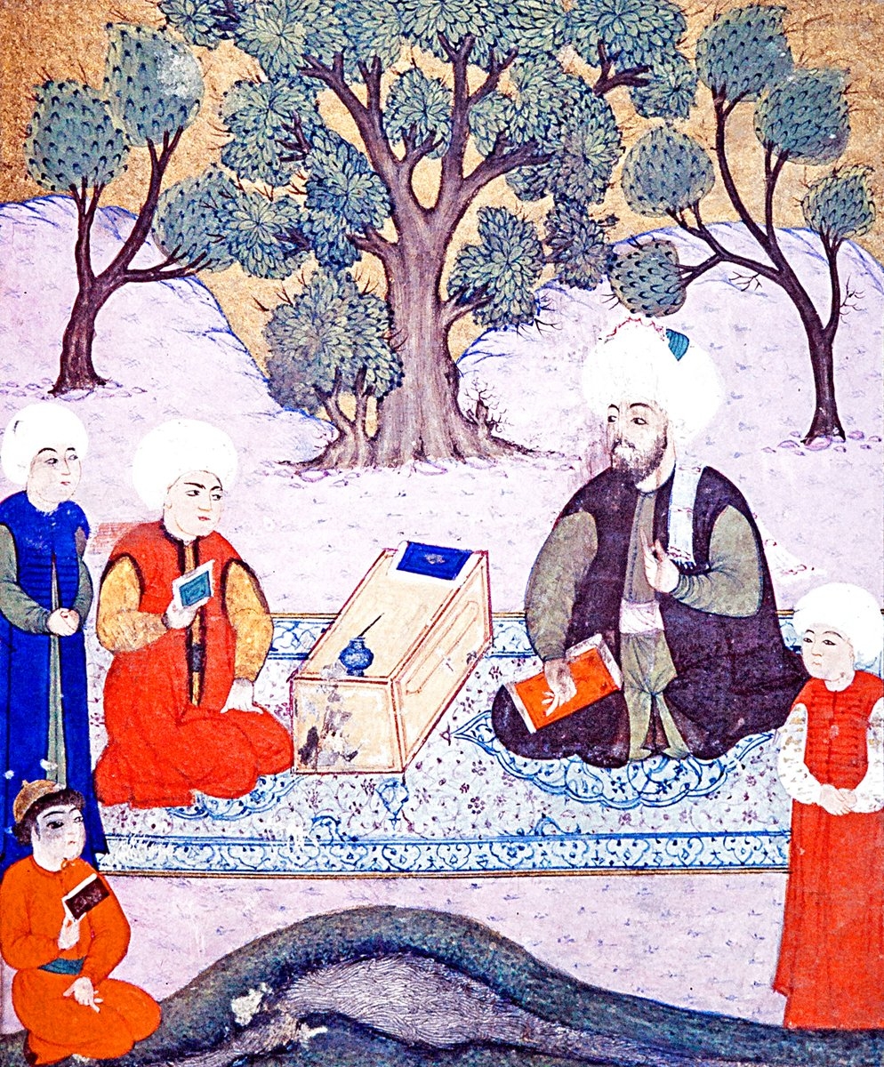 Divan şairlerinden Say‘î’nin ahbapları ile sohbet meclisini gösteren bir minyatür (Âşık Çelebi, Tezkire, Millet Ktp., Ali Emîrî, Tarih, nr. 772, vr. 421b)