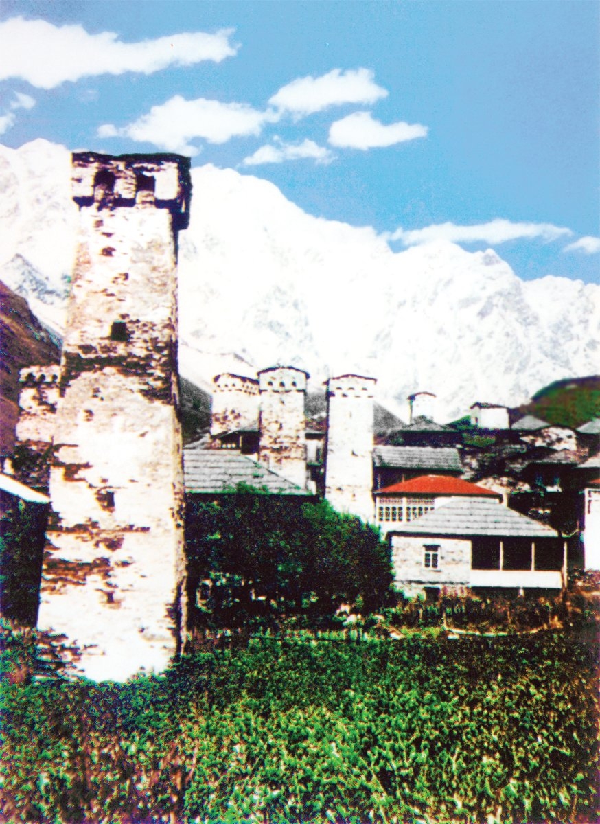 Gürcistan’ın Svanetiye bölgesindeki Uşcguli’den bir görünüş