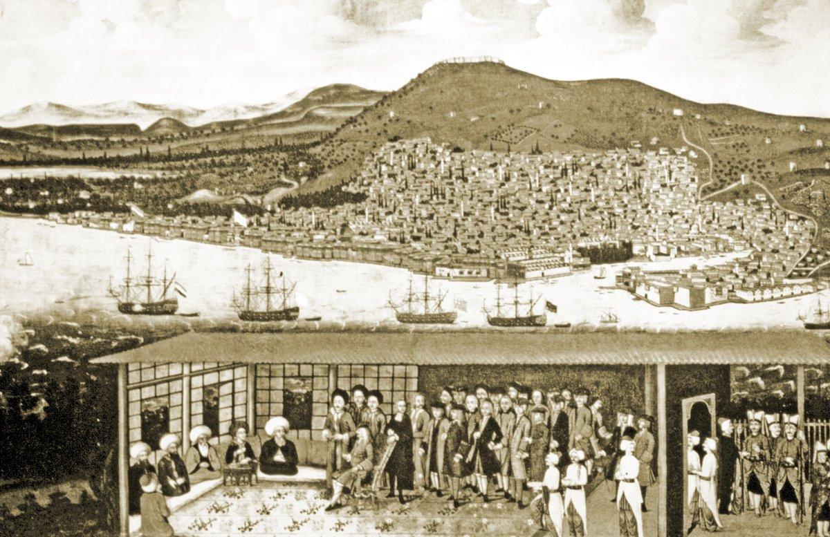 İzmir kadısının Hollanda konsolosu Daniel de Hochepied’i divanında ağırlayışını gösteren gravür (Rijksmuseum – Amsterdam)