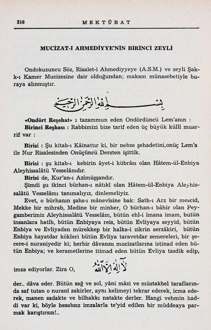 Said Nursi’nin Mektûbât’ında bir zeyil sayfası