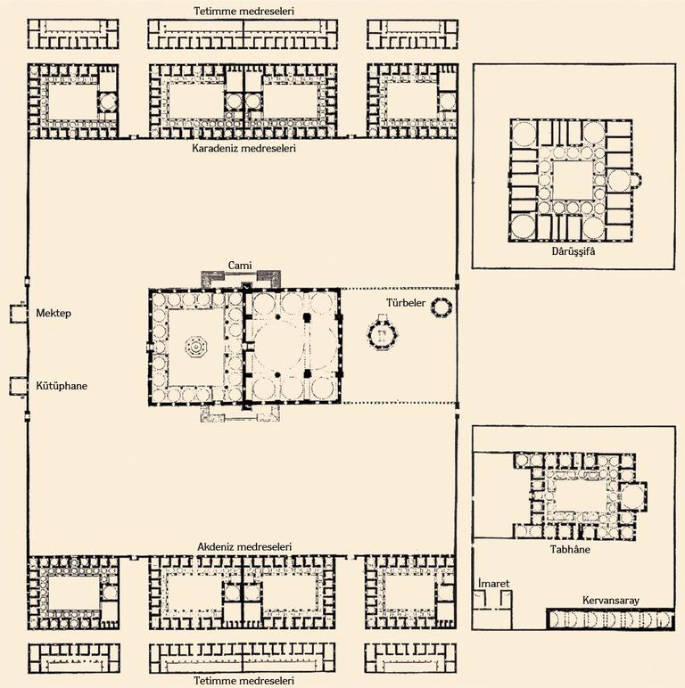 Fâtih Camii ve Külliyesi’nin planı
