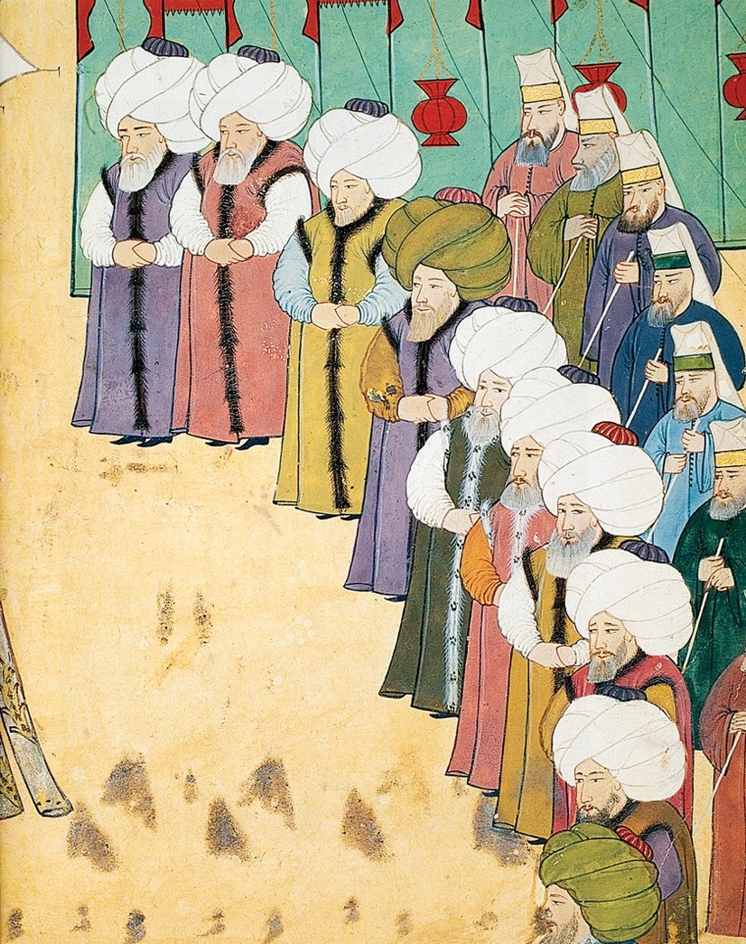 Surnâme-i Vehbî’de ulemâyı tasvir edenbir minyatürden detay(TSMK, III. Ahmed, nr. 3593, vr. 12b)