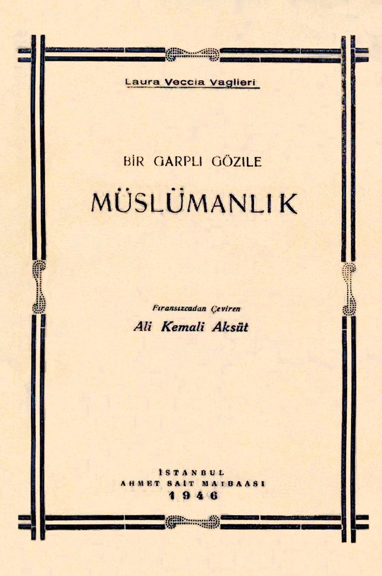 Laura Veccia Vaglieri’nin Türkçe’ye çevrilen bir eserinin kapağı