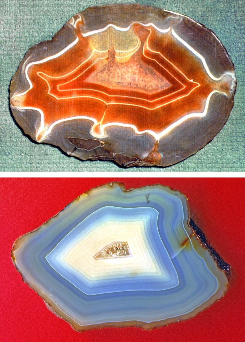 İki boyama akik dilimi