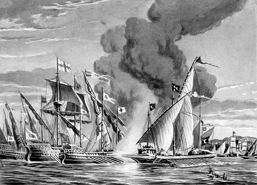 Osmanlı döneminde bir deniz savaşını gösteren tablo (İstanbul Deniz Müzesi)