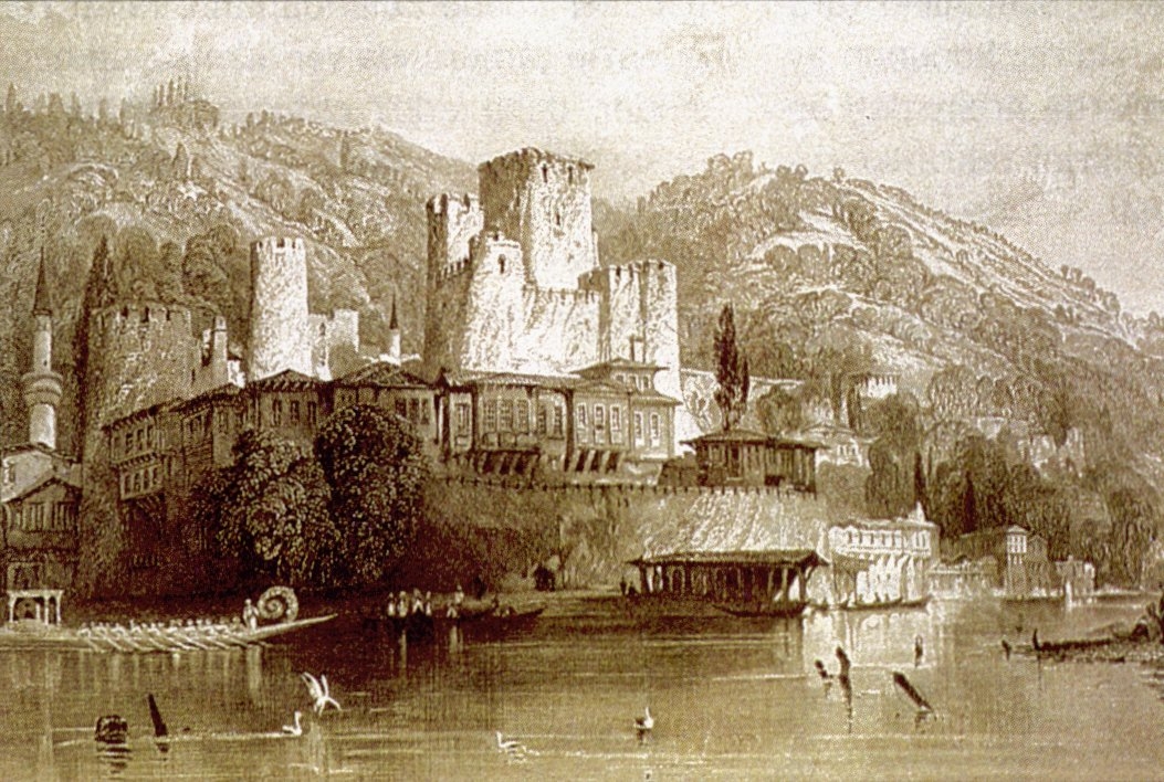 Allom’un XIX. yüzyılın ilk yarısında Anadoluhisarı’nı gösteren bir gravürü (Constantinople and the Scenery of the Seven Churches of Asia Minor, London 1940, I, 76)