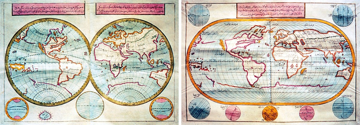 Cihannümâ’daki bazı dünya haritaları