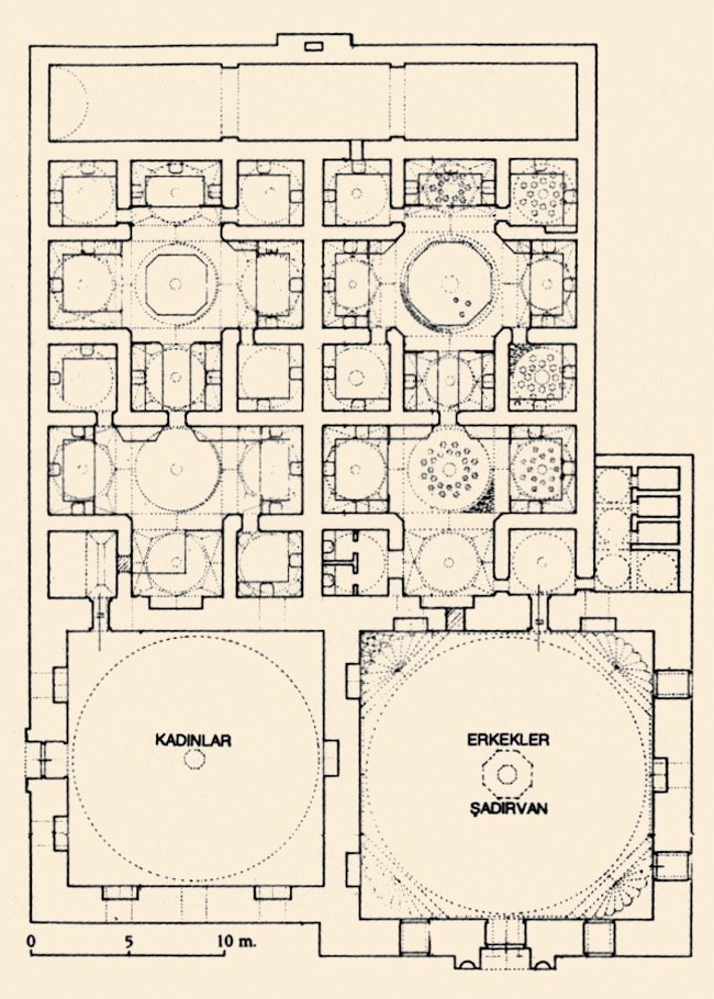 Beyazıt Hamamı’nın planı (İ. Aydın Yüksel’den)