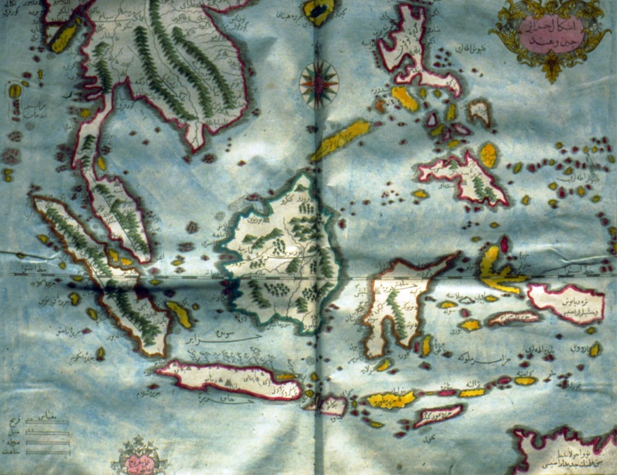 Kâtib Çelebi’nin Cihannümâ adlı eserinde Borneo adasını gösteren harita (İstanbul 1145, s. 131)