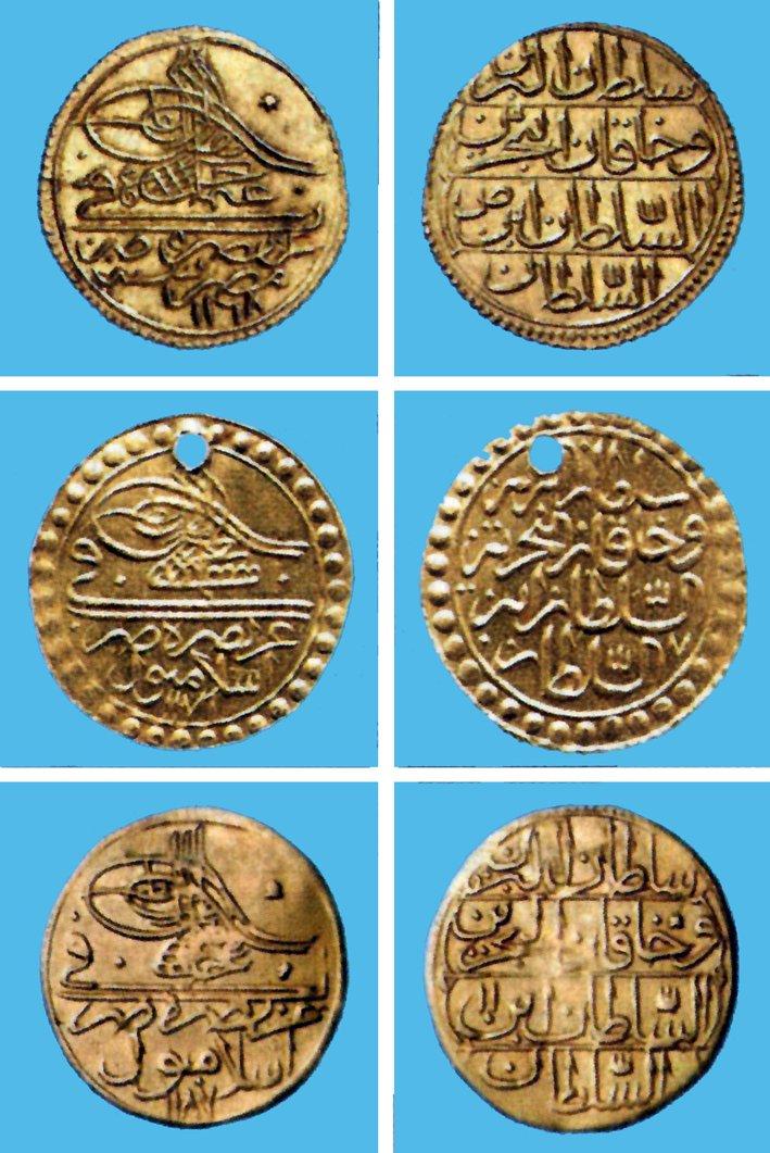 Zer-i mahbûb örnekleri: III. Osman (1168 Kahire), III. Mustafa (1171 İslâmbol), I. Abdülhamid (1187 İslâmbol)