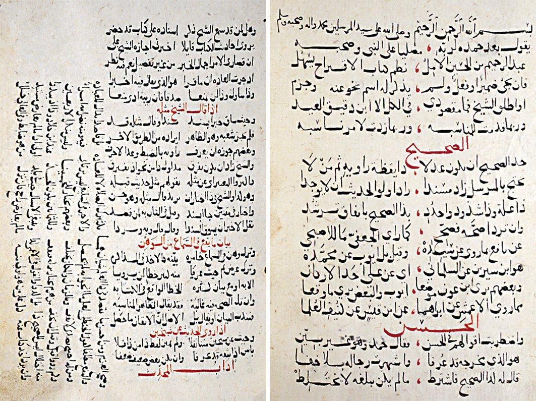 Zeynüddîn el-Irâkī’nin İbn Dakīkul‘îd’e ait el-İḳtirâḥ fî beyâni’l-ıṣṭılâḥ’ı manzum hale getirdiği Naẓmü’l-İḳtirâḥ adlı eserin ilk iki sayfası (Süleymaniye Ktp., Lâleli, nr. 392)