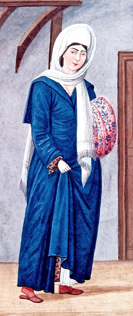 XVIII. yüzyılın ikinci yarısında bir Ermeni kadınını tasvir eden resim (Enderunlu Fâzıl, Hûbannâme-Zenannâme, İÜ Ktp., TY, nr. 5502, vr. 118b)