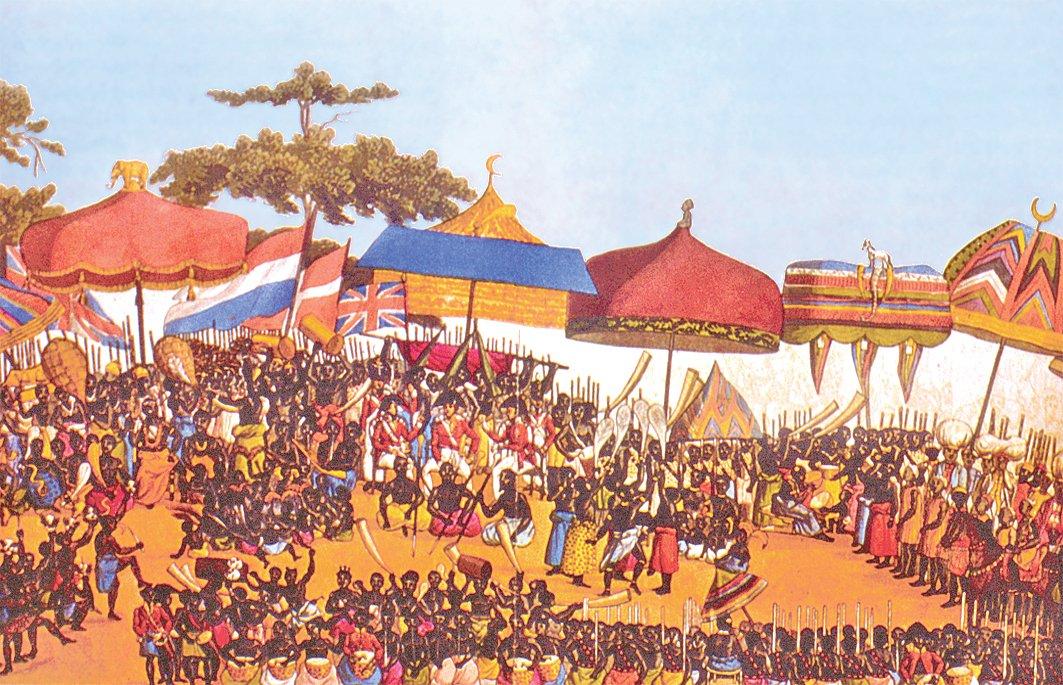 XIX. yüzyıl başlarında Batı Afrika’da bir köle pazarı
