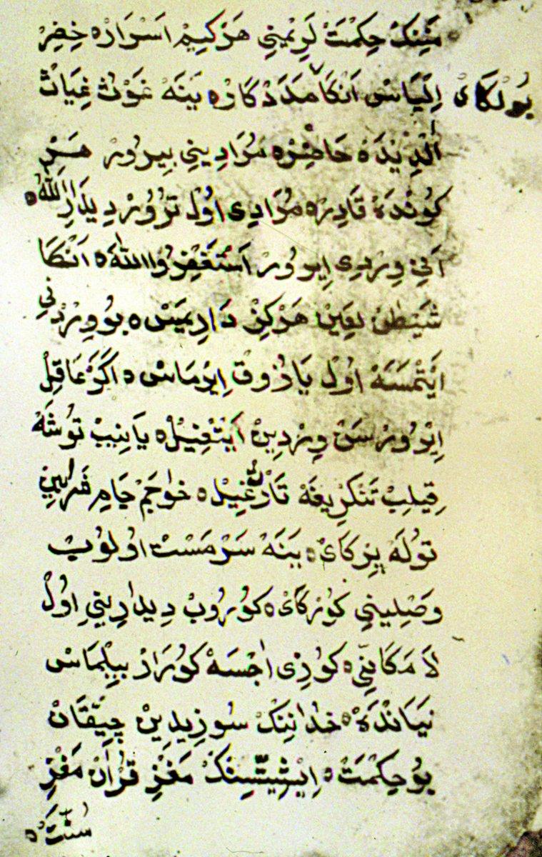 Dîvân-ı Hikmet’in harekeli nüshasından bir sayfa (Petersburg Asya Halkları Enstitüsü, nr. D. 41, s. 19)